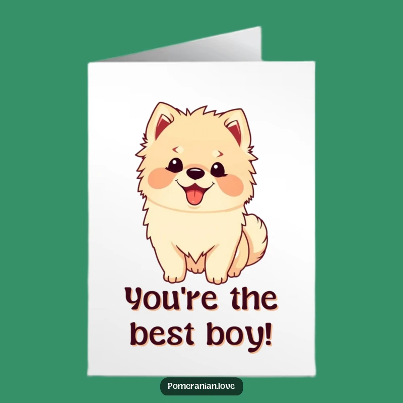 Free Printable Congrats Card Happy Pomeranian Wagging Tail Downloadable Gift