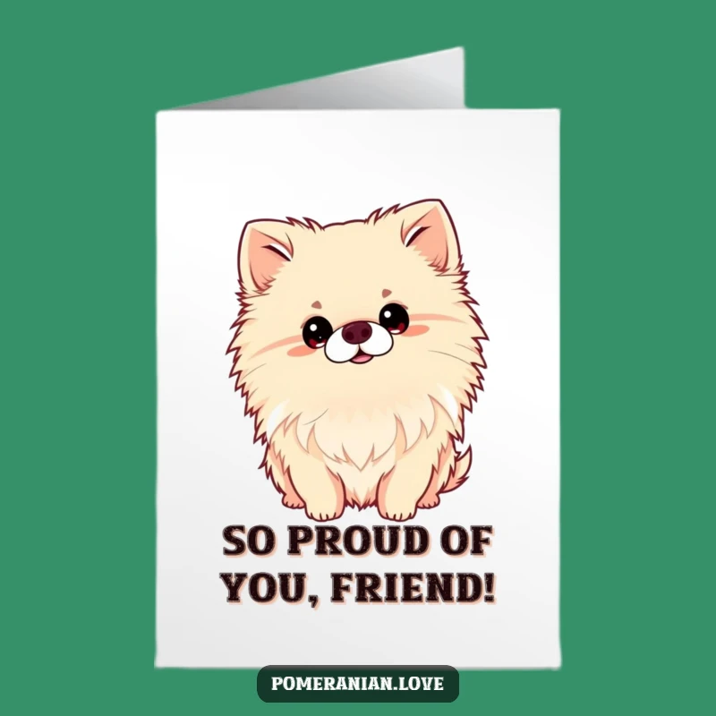 Free Printable Pomeranian Congrats Card: Adorable Head Tilt for Big News