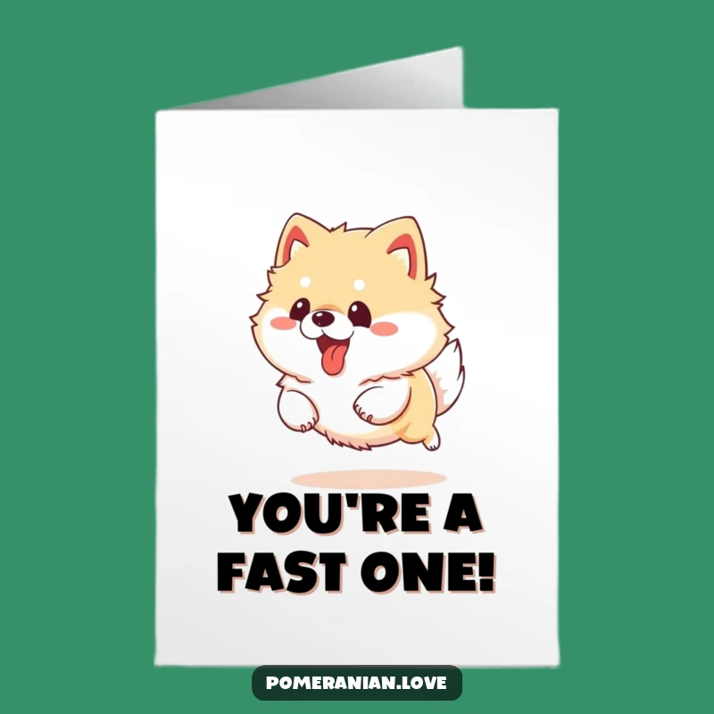 Free Printable Pomeranian Congrats Card: Energetic Dog Downloadable Gift for Wins