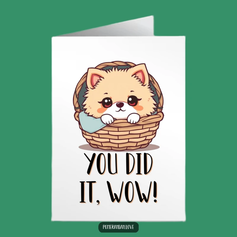 FREE Printable Pomeranian Congrats Card - Expressive Eyes Downloadable Gift