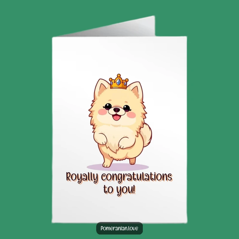 Free Printable Pomeranian Congrats Card Royal Funny Downloadable Gift