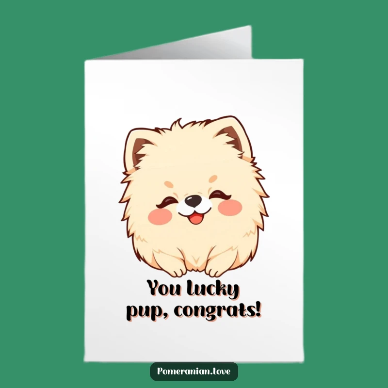 Free Printable Pomeranian Congratulations Card: Funny Dog Head Scratch Success Downloadable
