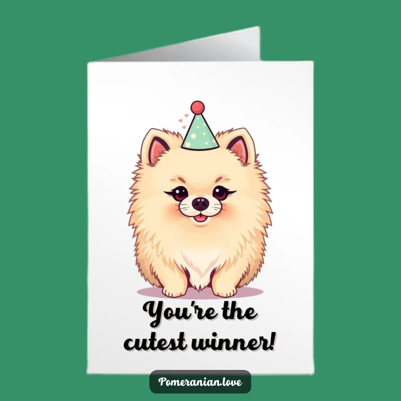 Free Printable Pomeranian Congratulations Card: Party Pup Downloadable Gift