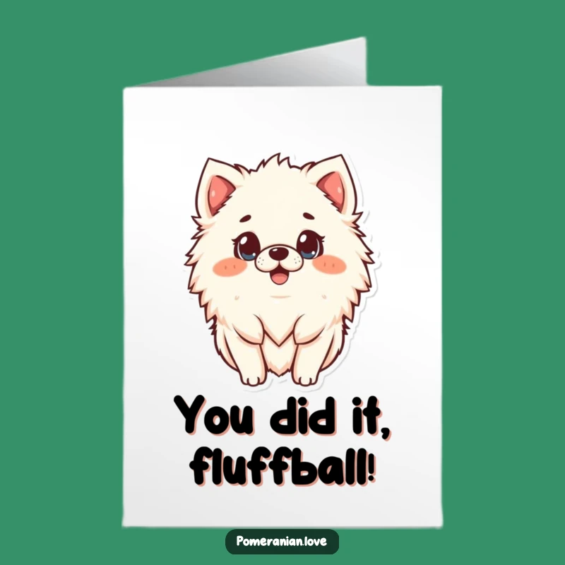 Free Printable Congrats Card: Shocked Pomeranian, Funny Downloadable for Any Achievement