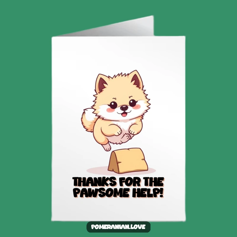 Amusing Free Printable Pomeranian Thank You Card - Determined Pup Downloadable Gift