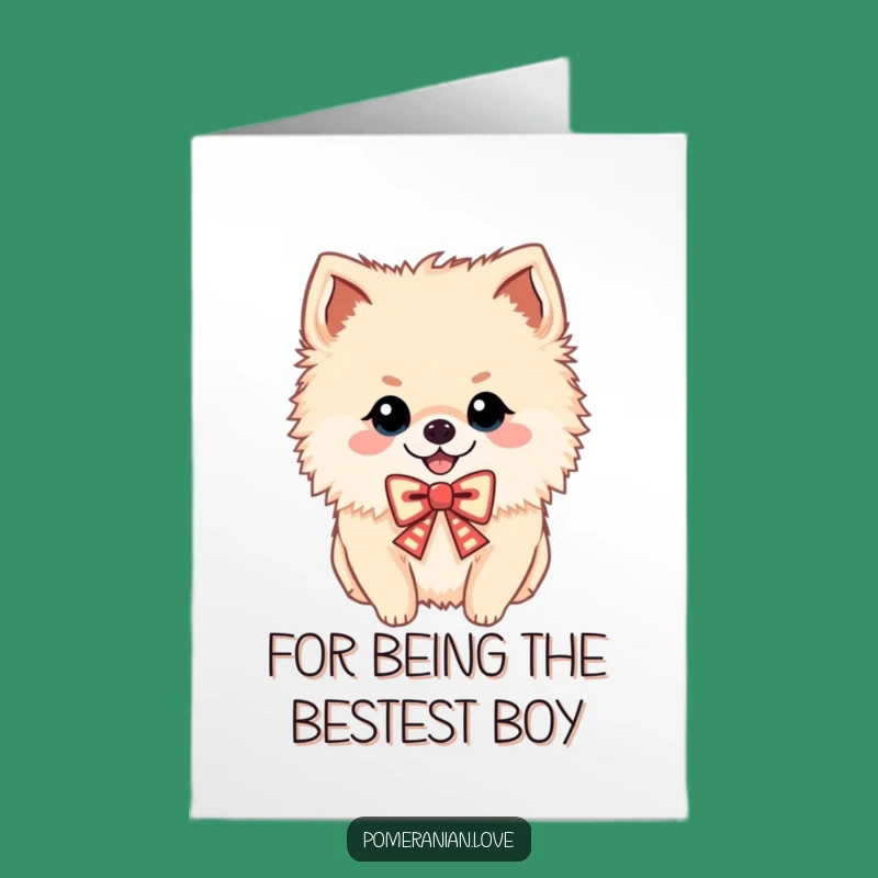 Free Printable Pomeranian Thank You Card - Festive Bow, Downloadable Gratitude