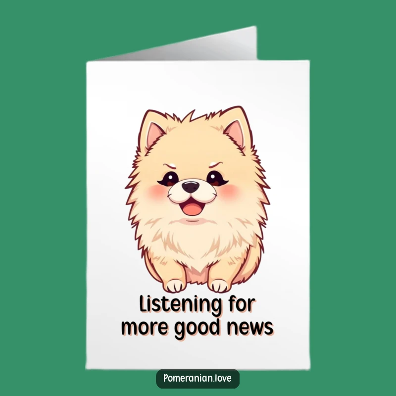 Free Printable Pomeranian Thank You Card - Eager Listener, Downloadable Gratitude