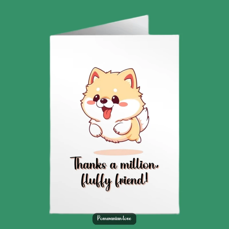 Free Printable Pomeranian Thank You Card: Playful Dog Downloadable Gift of Gratitude