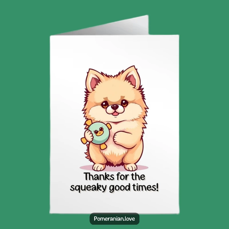 Free Printable Thank You Card: Proud Pomeranian's Toyful Thanks! Your Downloadable Gift.