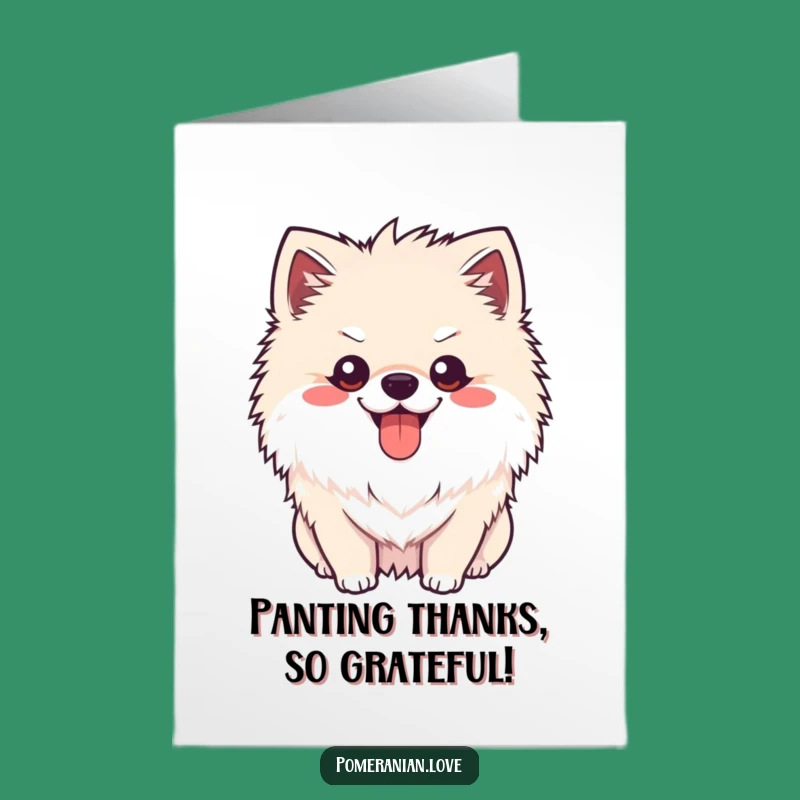 Free Printable Thank You Card: Happy Pomeranian, Tongue Out Thanks, Downloadable Gratitude