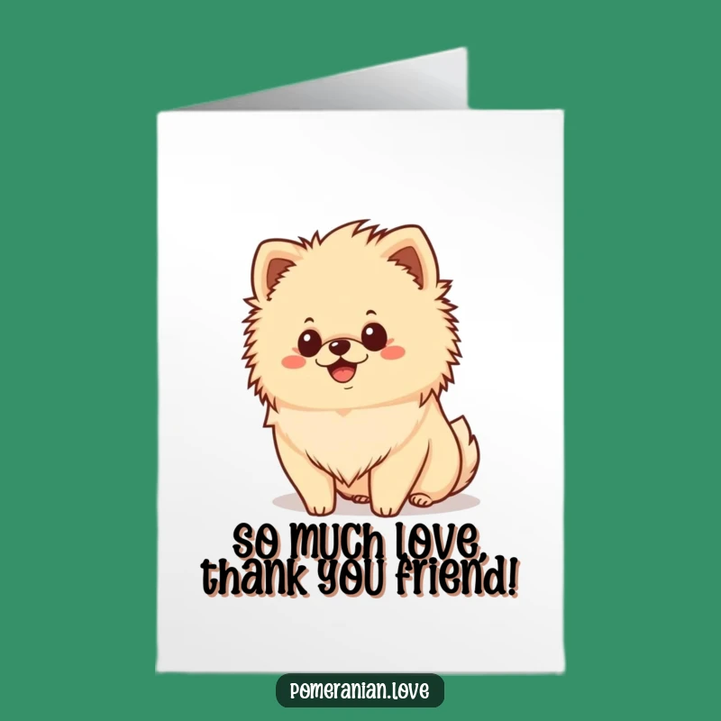 Free Printable Happy Pomeranian Thank You Card - Sweet Downloadable Dog Note