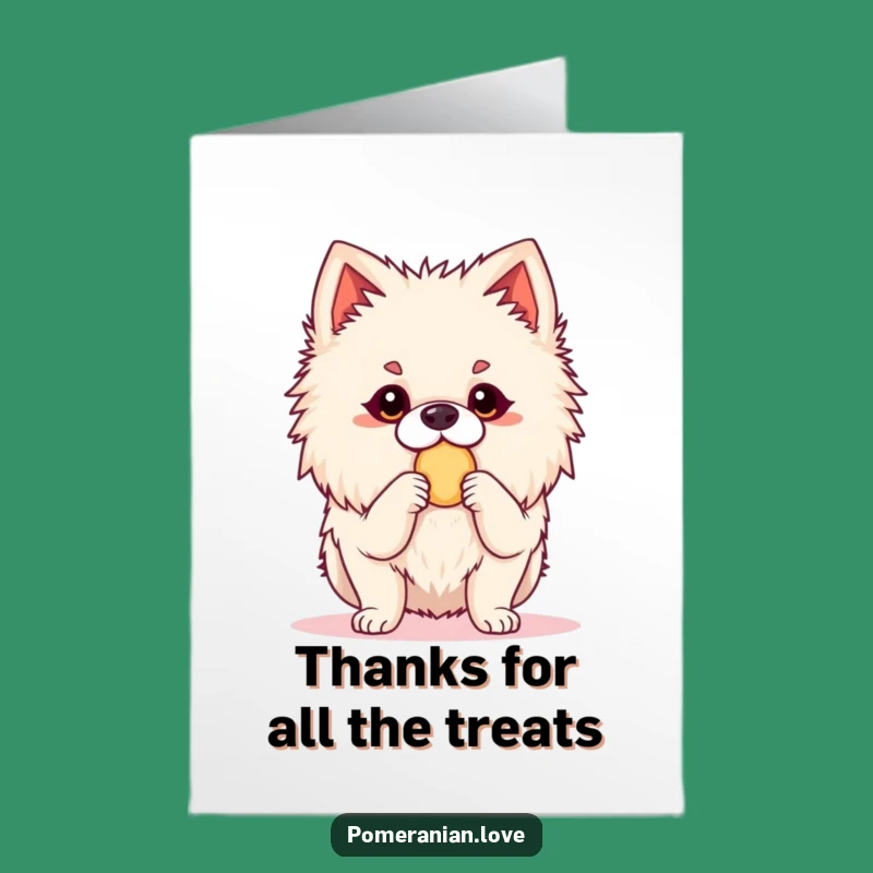 Thank You Free Printable Card: Eager Pomeranian, Cute & Funny Downloadable Gift!