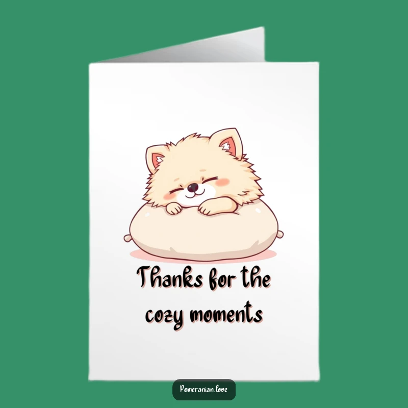 Thank You Free Printable Card: Snoozing Pomeranian, Cute & Funny Downloadable Gift!