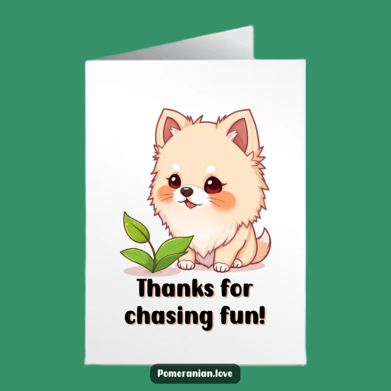 Free Printable Thank You Card: Pomeranian Barks Leaf! Unique Downloadable Gift