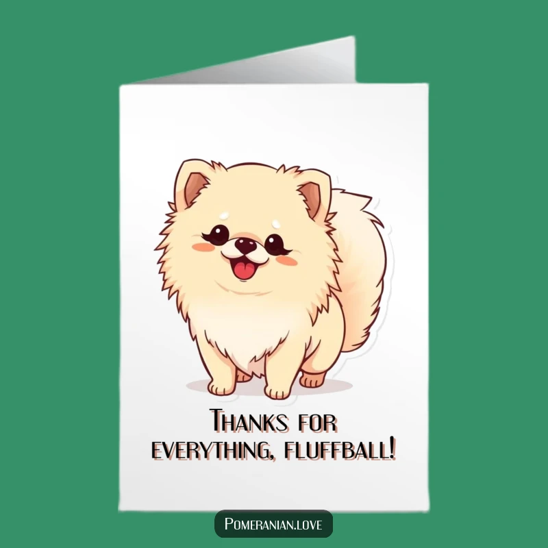 Free Printable Thank You Card: Grateful Pomeranian Wagging Tail For Your Kindness