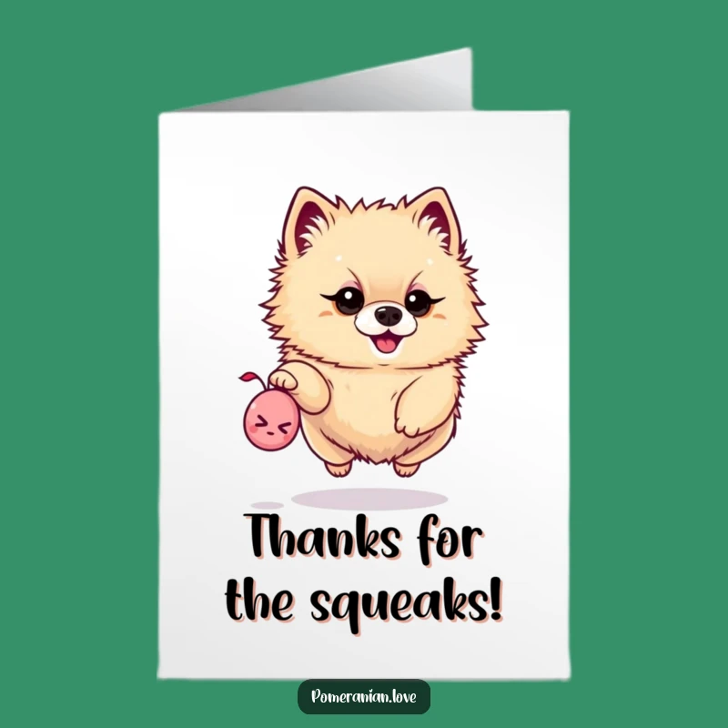 Thank You Free Printable Card: Determined Pomeranian Toy Leaper, DIY Gift