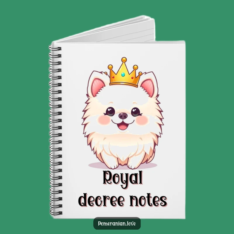 Funny Pomeranian Crown Notebook - Royal Jotting Hilarious Gift