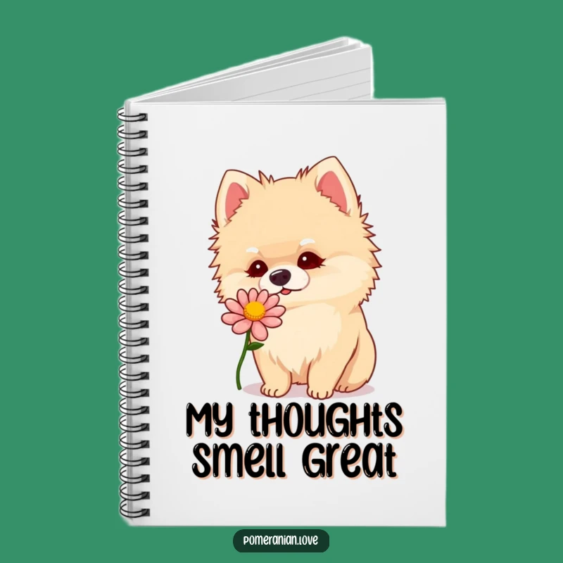 Funny Pomeranian Flower Sniff Notebook: Cute Curious Dog Journal, Perfect Funny Gift