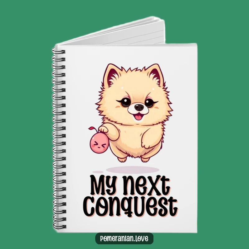 Funny Determined Pomeranian Notebook - Chase Your Ideas