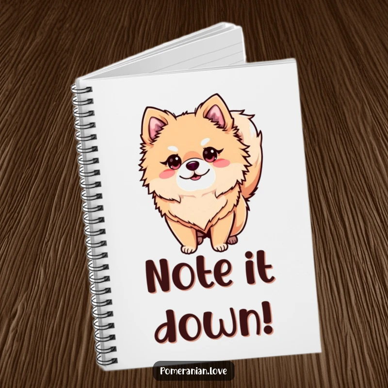 Funny alert Pomeranian notebook, a journal with an attentive dog illustration, perfect for funny note-taking.