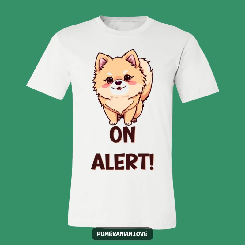 Funny Alert Pomeranian T-Shirt - Vigilant Dog Apparel & Gift