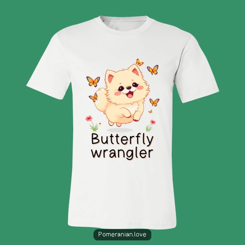 Funny Delight Pomeranian Butterfly T-Shirt: Chase Happiness in Style!