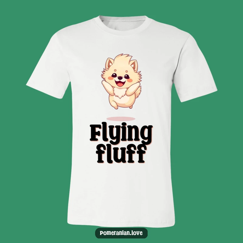 Funny Pomeranian Jump T-Shirt: Fluffy Mane Dog Leaping, Comfy Gift