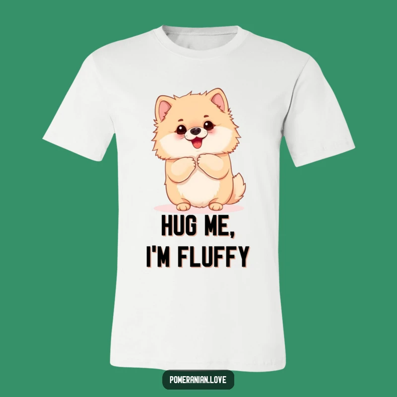Funny Pomeranian Cuddle T-Shirt: Eager Yap Dog Tee, Adorable Hug Gift