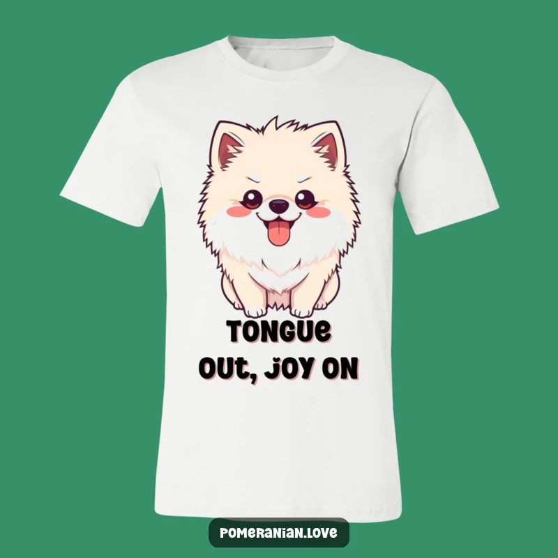 Funny Pomeranian Happy Pant T-Shirt: Cheerful Dog with Tongue Out Tee