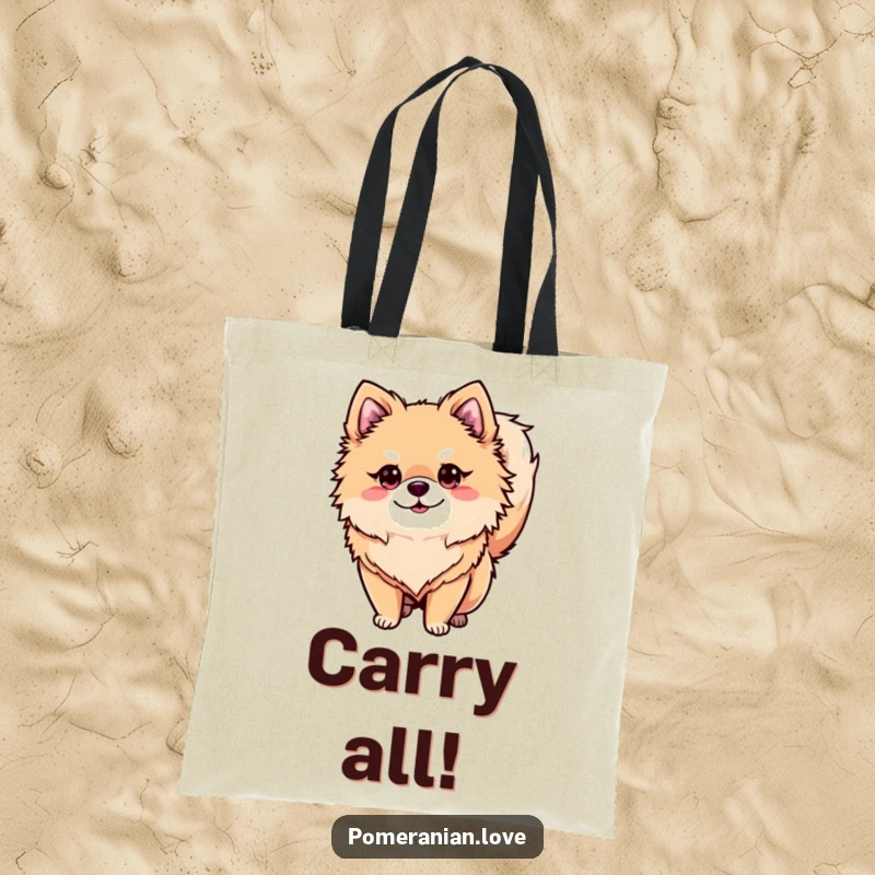 Funny alert Pomeranian tote bag, a practical bag with an attentive dog, perfect funny accessory.
