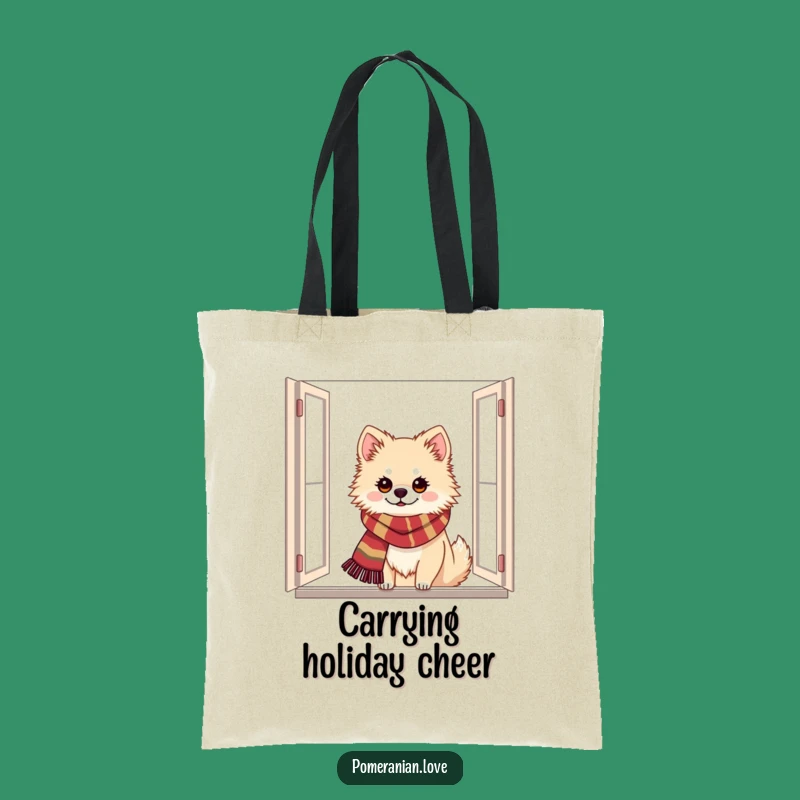 Funny Festive Pomeranian Tote Bag: Carry Holiday Spirit Everywhere!