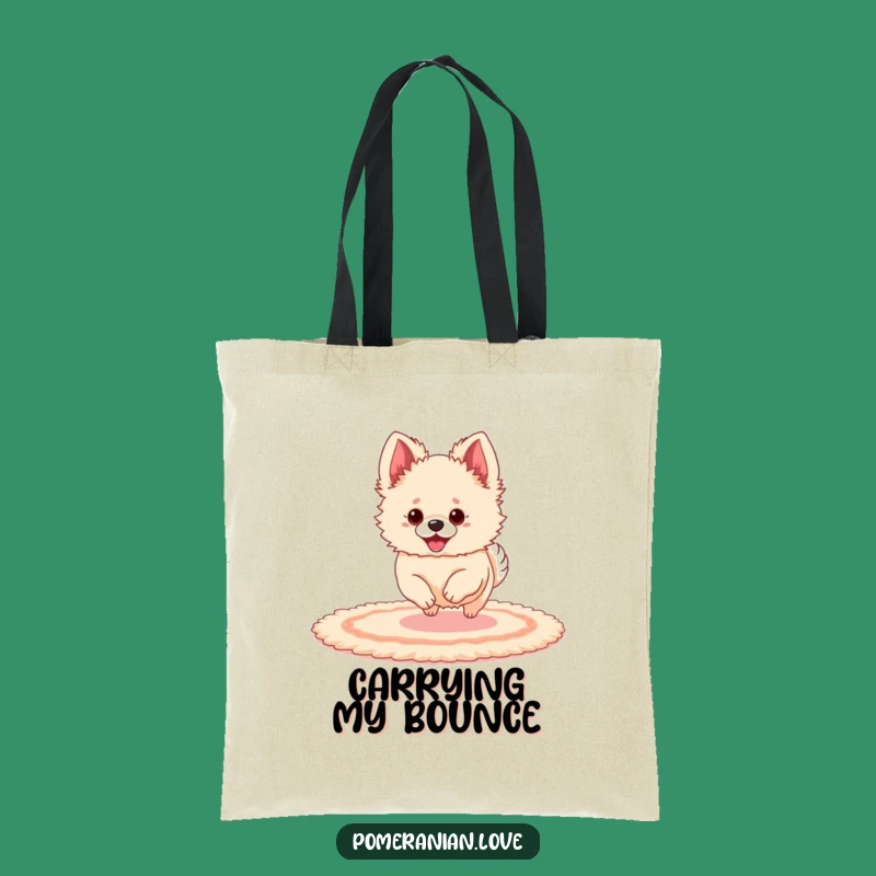 Funny Pomeranian Ear Bounce Tote Bag: Playful Dog Canvas Bag, Perfect Funny Gift