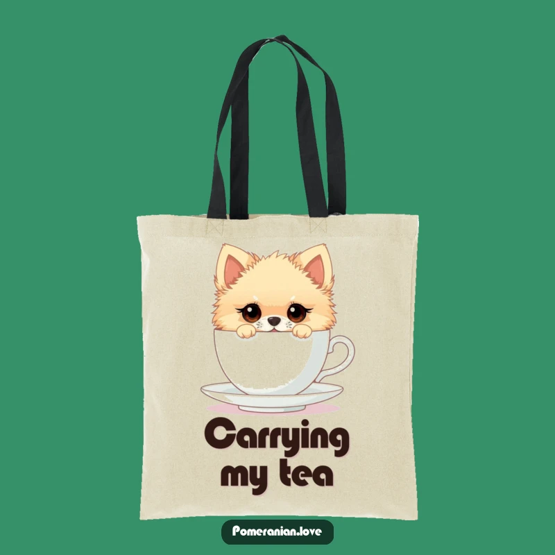 Funny Pomeranian Teacup Tote Bag - Curious Companion Carryall