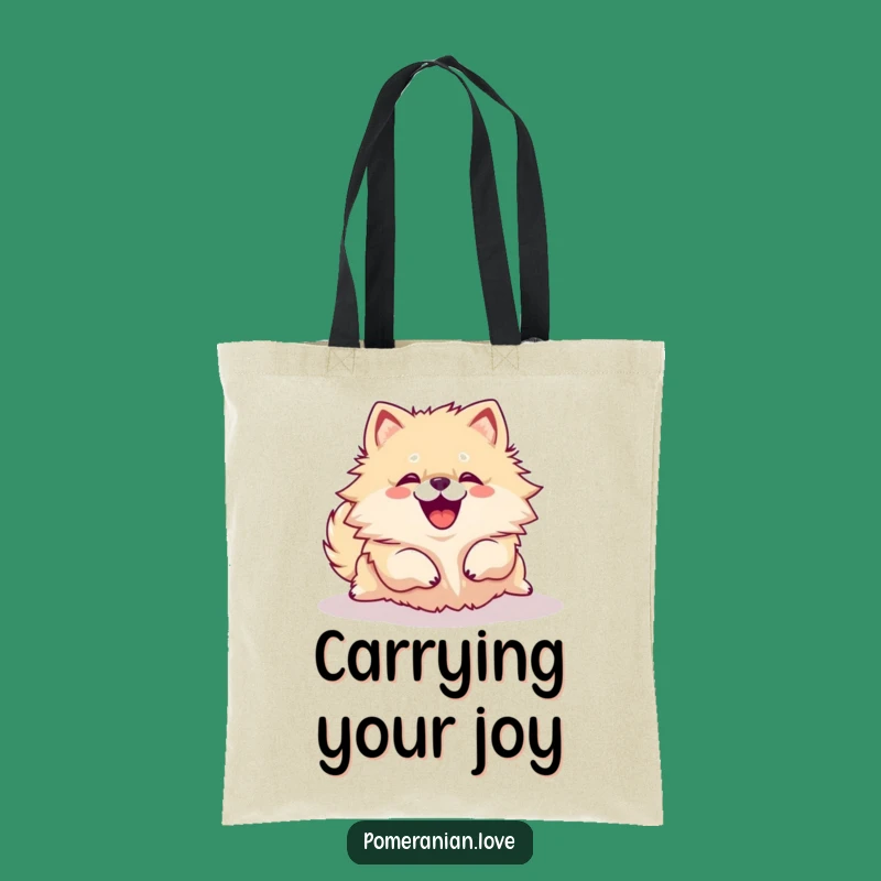 Funny Pomeranian Rolling Over Tote Bag - Cute Yip Design, Perfect Shopping Buddy
