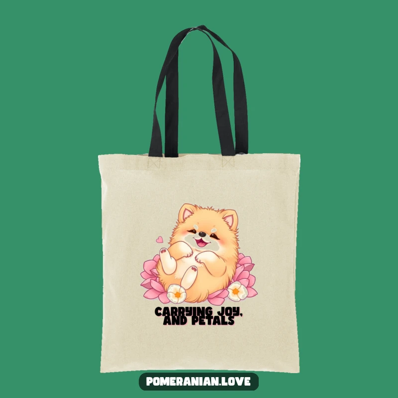 Funny Petal Pomeranian Tote Bag - Chic & Hilarious Dog Accessory