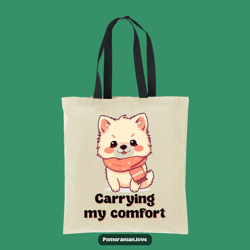 Funny Pomeranian Cozy Scarf Tote Bag: Carry Your Essentials in Adorable Style