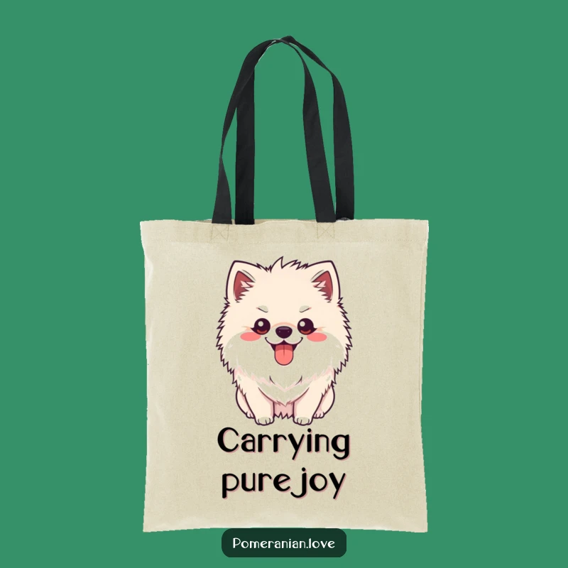 Funny Pomeranian Happy Pant Tote Bag: Carry Cheer with This Adorable Pup