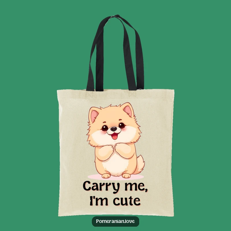 Funny Pomeranian Hug Tote Bag: Eager Dog Carry-All, Perfect Cuddle Gift