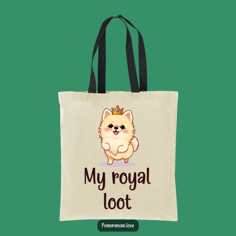 Funny Royal Pomeranian Tote Bag: Carry Your Crown