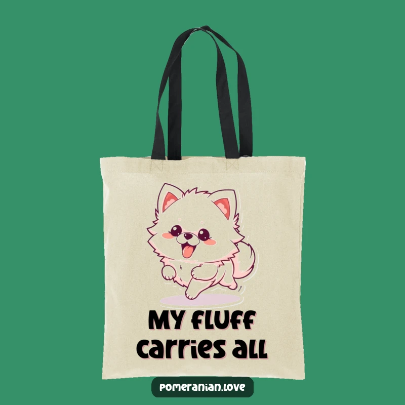 Funny Pomeranian Tote Bag: Happy Runner, Perfect Dog Lover Funny Gift Bag!