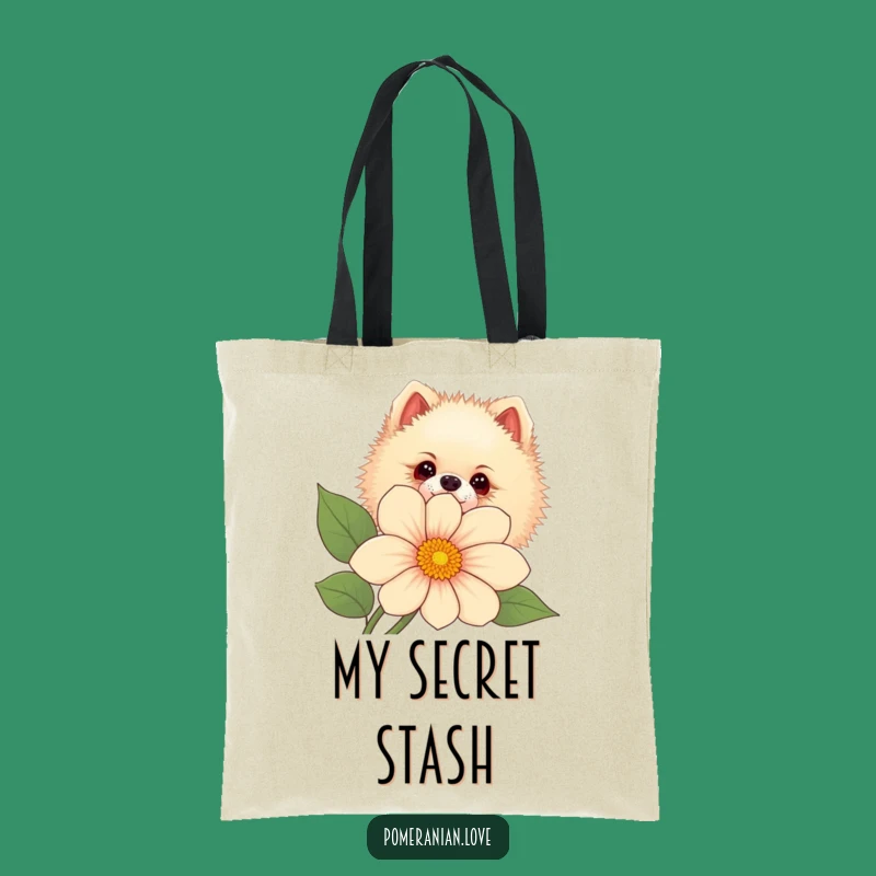 Funny Pomeranian Flower Tote Bag - Curious Pup, Perfect Garden Accessory