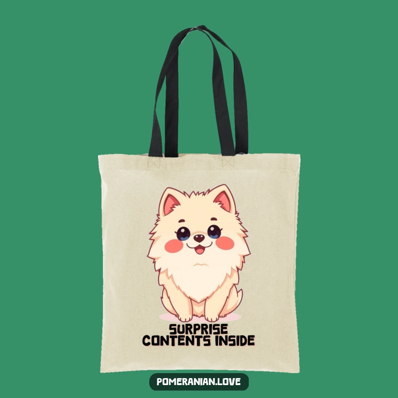 Funny Surprised Pomeranian Tote Bag - Shocked Dog Bag - Fun Gift
